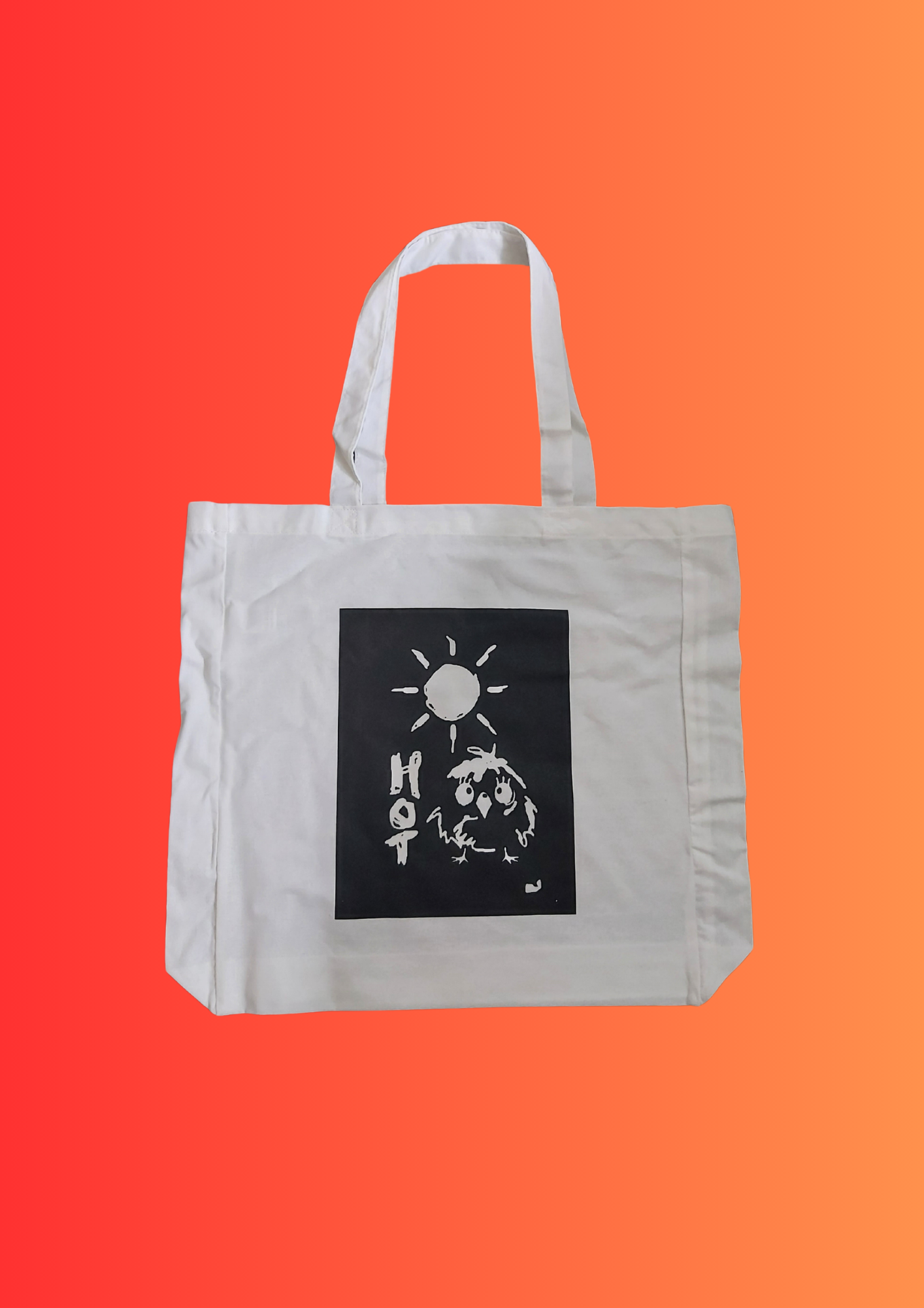 Hot Chick White cotton tote bag - color your own