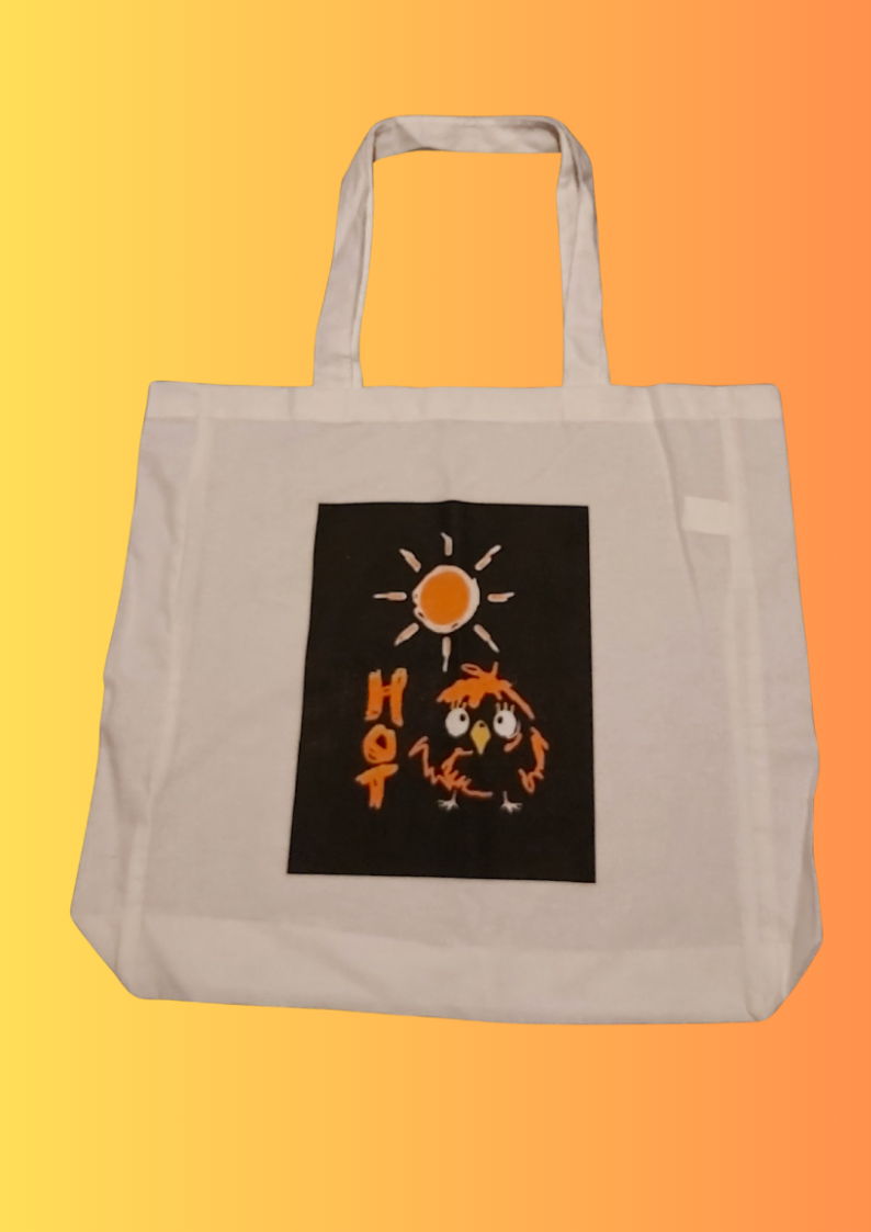 Hot Chick White cotton tote bag - color your own