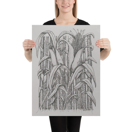 <img src="Amongst the corn stalks - Colour your own Poster.jpg" alt="Hand drawn artwork of cornfield in black ink on white card stock ">